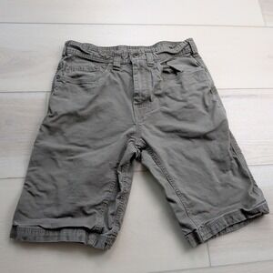 PrAna Bronson Shorts Mens 32x11 (Fits 30x11) Gray Organic Cotton Stretch Hiking